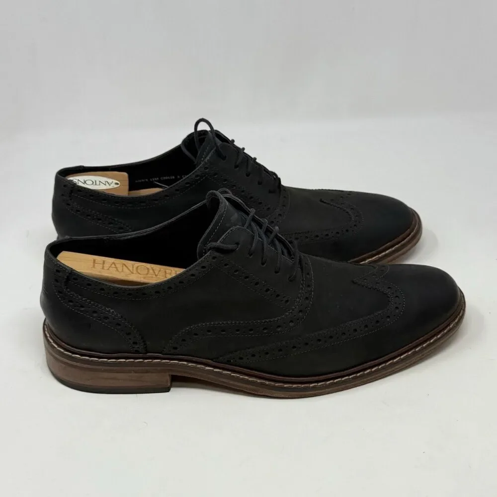 Cole Haan Colton Oxford Shoes Mens 11 Black Leather Wingtip Classic Dress Office